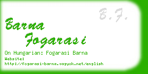 barna fogarasi business card